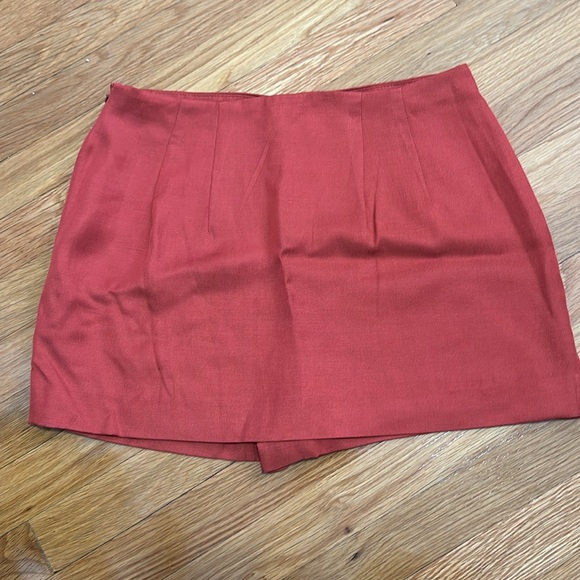 High waisted linen blend skort - Picture 4 of 4